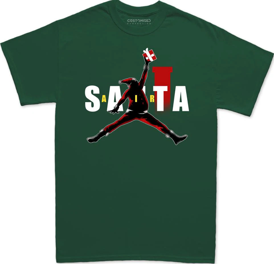 Air Santa Christmas Gift T-Shirt, Black Santa, Basketball Christmas Shirt, Black Santa Shirt, Matching Christmas Shirt for Families