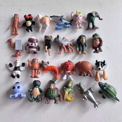 24Pcs/Set Ai-Generated Shanhaijing Stick Shark Brainrot Tungtungtung Sahur Animals Action Figure Toys 3-5Cm