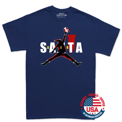 Air Santa Christmas Gift T-Shirt, Black Santa, Basketball Christmas Shirt, Black Santa Shirt, Matching Christmas Shirt for Families