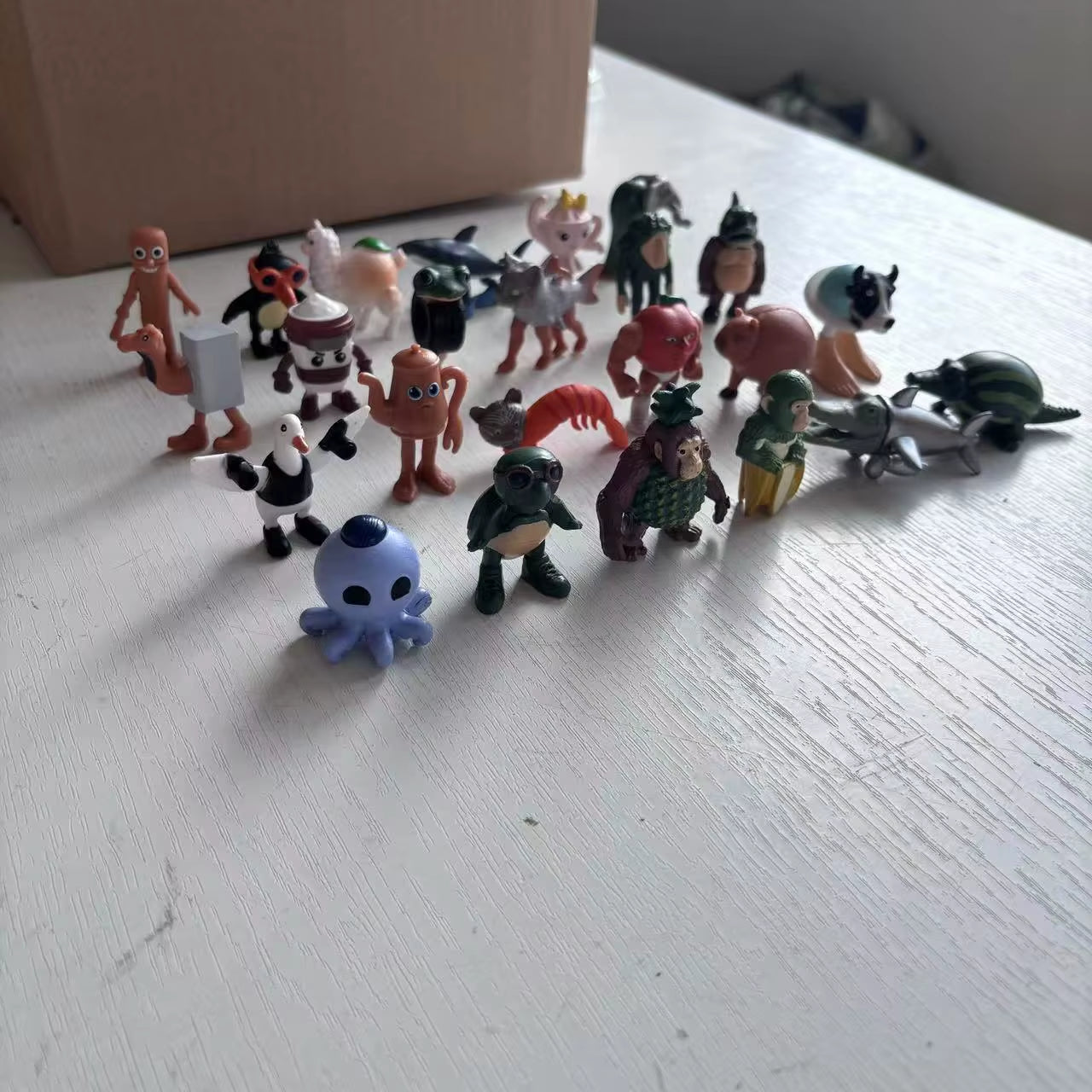 24Pcs/Set Ai-Generated Shanhaijing Stick Shark Brainrot Tungtungtung Sahur Animals Action Figure Toys 3-5Cm
