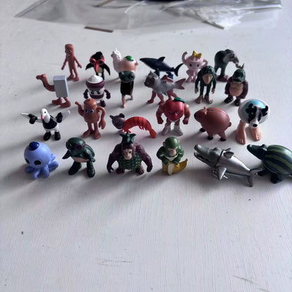 24Pcs/Set Ai-Generated Shanhaijing Stick Shark Brainrot Tungtungtung Sahur Animals Action Figure Toys 3-5Cm