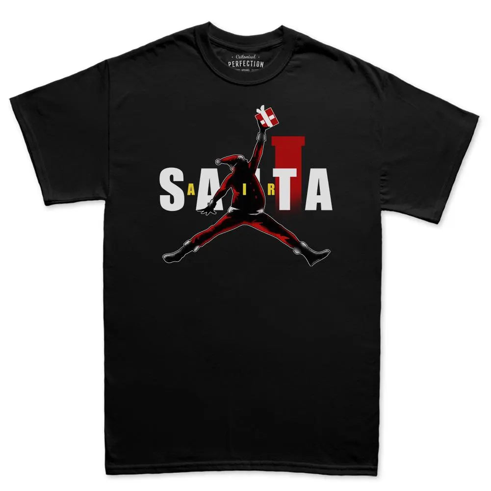 Air Santa Christmas Gift T-Shirt, Black Santa, Basketball Christmas Shirt, Black Santa Shirt, Matching Christmas Shirt for Families