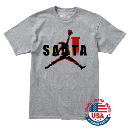 Air Santa Christmas Gift T-Shirt, Black Santa, Basketball Christmas Shirt, Black Santa Shirt, Matching Christmas Shirt for Families