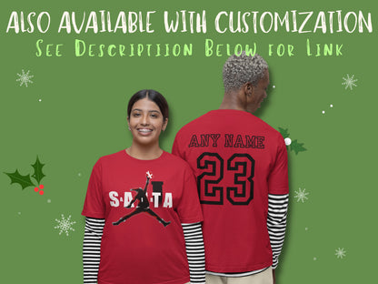 Air Santa Christmas Gift T-Shirt, Black Santa, Basketball Christmas Shirt, Black Santa Shirt, Matching Christmas Shirt for Families